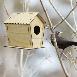 Nichoirs en bois pour oiseaux avec trou d'<span class=keywords><strong>entrée</strong></span>, protection métallique contre les prédateurs, loquet sécurisé, rainures pour jeunes oiseaux, nichoirs en cèdre pour passerois bleus à l'<span class=keywords><strong>extérieur</strong></span> - Product Image 3