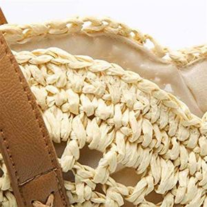 Venta al por mayor: Bolsos de paja para niños con borlas, bolsos de axila para mujer con cierre de concha, de ratán. - Product Image 2