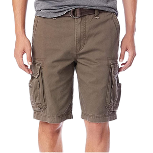 Pantalones Cortos Cargo de Punto Sólido para Hombre con Cierre de Botones, Cintura Media, Bolsillos, Ajuste Relajado Clásico, Tela Twill, Estilo Casual Largo - Product Image 2