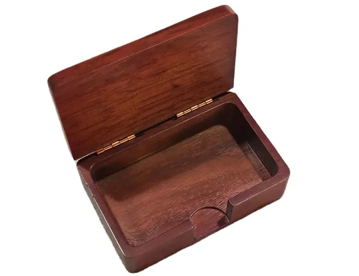 custom made Luxury Simple Mahogany Business Card Box Elegant Design Rose Wooden Business Card Box