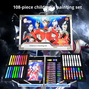 Set <span class=keywords><strong>di</strong></span> Cancelleria per Bambini da 108 Pezzi, Confezione Regalo con Design Ultraman e <span class=keywords><strong>Frozen</strong></span>, Penne ad Acquerello, Matite Colorate, Pastelli - Regalo Speciale <span class=keywords><strong>di</strong></span> Compleanno - Product Image 3