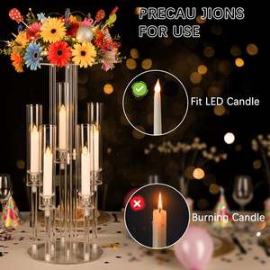 Candelabros Acrílicos Multiusos LANJO con Soporte para Flores, Centros de Mesa para Bodas - Product Image 2