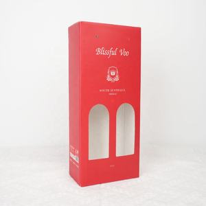 Doos Afdrukken Golfkarton Opvouwbare Wijn Dubbele Fles Glazen Opslag Geschenkdoos Verpakking Met Handvat - Product Image 1