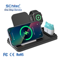 Schitec vente en gros chargeurs multifonctions 4 en 1 15W support de chargeur sans fil chargeur de téléphone magnétique pour appareil de téléphone série i