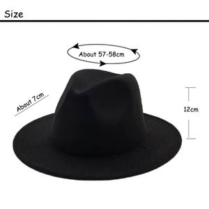 Custom High Quality Wide Brim Panama With Logo Women Wholesale Wool Felt Classic Party Fedora <b>Hats</b> Men - Product Image 5