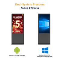 Pantalla Digital de Señalización de 55 Pulgadas, IP65, 2000cd/m2, Resistente al Agua, con Cristal Antiexplosión, Pantalla LCD, Android/Windows Opcional, para Tiendas y Entradas de Autos