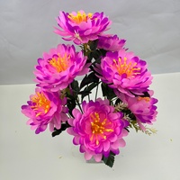 Kepala Bunga Dahlia Buatan dari Sutra, Bunga Dahlia Palsu untuk Dekorasi Rumah, Makam, dan Peringatan