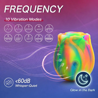 Vibrateur à aspiration orale qui brille dans le noir, 10 fréquences, rose arc-en-ciel, stimulateur clitoridien et du point G, jouets pour adultes pour femmes, CE RoHS