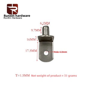 ワードローブ用鉄とプラスチック固定ブラケットハードウェア6.1cm可動仕切りドアヒンジ角コード仕切り棚ブラケット - Product Image 2