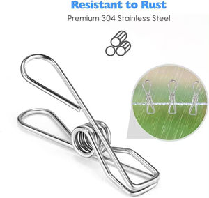 5.8Cm Ngoài Trời Nhà Bếp Văn Phòng Túi Thực Phẩm Nhiệm Vụ Nặng Nề Thép Không Gỉ Quần Áo Pegs Clip Clothespegs - Product Image 4