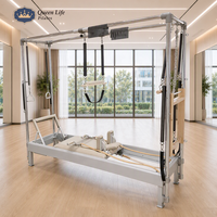 Queenlife Studio Ensemble 3-en-1 en alliage d'aluminium : Machine Reformer classique, Tour de trapèze complète et Lit Cadillac de Pilates