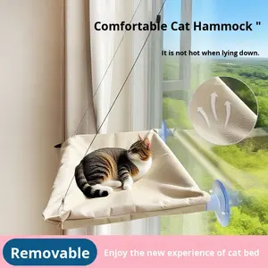 हॉट-सेलिंग इको-फ्रेंडली ऑल-सीज़न कैट के साथ सक्शन कप हटाने योग्य और धोने योग्य ठोस पैटर्न बिल्ली बिस्तर - Product Image 3