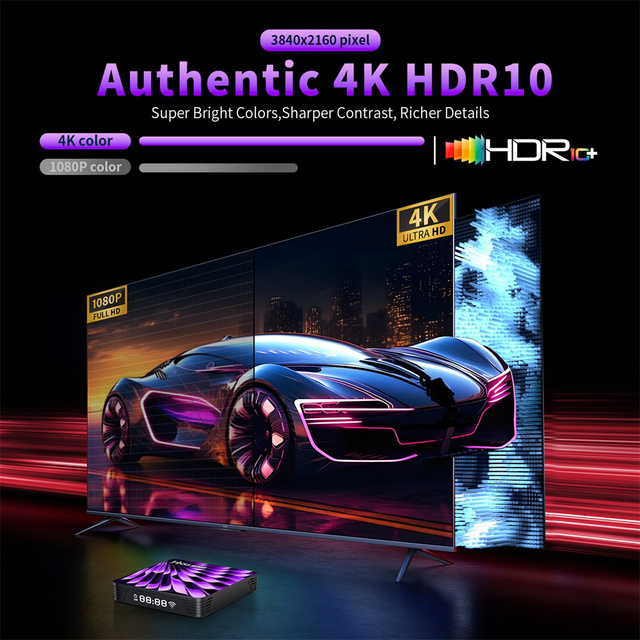 Original Factory HS86 PRO 14 PRO14 Quad Core Android 14 OS TV Box BT5.4 4K Ultra HD HDR 10 Set Top Box for Home TV Voice Remote