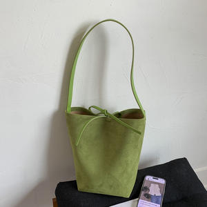 Women's <b>Large</b> Capacity Faux Suede Bucket Bag Autumn/Winter Style Casual Solid Color Trendy Underarm <b>Handbag</b> Shoulder Bag - Product Image 5
