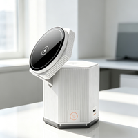 Station de charge sans fil magnétique 3 en 1 avec support pliable à levage électrique, veilleuse, station de charge sans fil de bureau