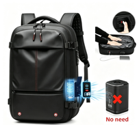 Sac à dos pour ordinateur Oxford extensible avec séparation sec/humide, pompe intégrée et serrure personnalisée