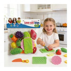 Toysrunner Ensemble de jouets de cuisine en plastique pour enfants, fruits et légumes à découper pour jeu de rôle, apprentissage créatif - Product Image 3