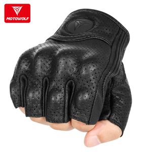 Gants de <span class=keywords><strong>moto</strong></span> Motowolf <span class=keywords><strong>demi</strong></span>-doigts en cuir toutes saisons antidérapants pour le sport et le fitness - Product Image 4