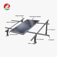 Support de fixation au sol pour panneaux solaires en acier galvanisé à chaud, épaisseur 3+2mm, plaque inférieure à 3 trous, blanc argenté, résistance au vent 40