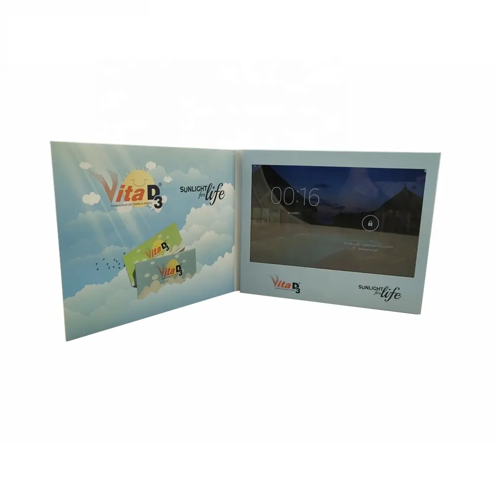 Cote 10.1 Inch Giấy LCD Video Thiệp Chúc Mừng Brochure Với 2GB Bộ Nhớ