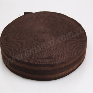 Sabuk Anyaman Katun Twill Musim Gugur/Dingin Lebar 38mm Cokelat Kastanye Bergaris Ramah Lingkungan untuk Tas, Mantel, Kerajinan DIY - Product Image 5