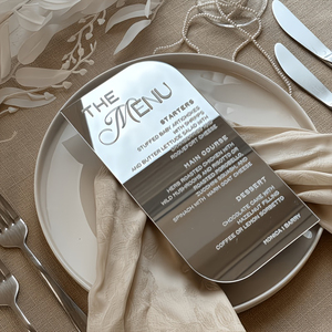 Invito <span class=keywords><strong>di</strong></span> Nozze Personalizzato in Acrilico a Specchio <span class=keywords><strong>di</strong></span> Lusso, Menu in Acrilico Oro e Argento, Biglietto d'Auguri per Matrimoni e Feste - Product Image 4