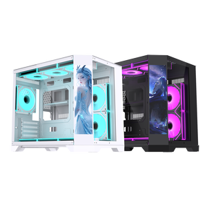 Lovingcool nuevo estilo Oversize 9,16 pulgadas pantalla LCD Mid <span class=keywords><strong>Tower</strong></span> Gaming Micro ATX <span class=keywords><strong>Mini</strong></span> <span class=keywords><strong>ITX</strong></span> ordenador PC funda soporte ARGB ventiladores de refrigeración - Product Image 2