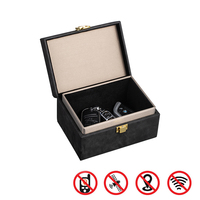 Faraday Key Fob Protector Box Anti-Theft PU RFID Block Signal Key Box para llaves de coche y tarjetas de teléfono móvil