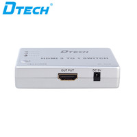 Conmutador HDMI DTECH 1080P 3D, HDMI 3 en 1 Salida, Conmutador HDMI 3 a 1 con Control Remoto