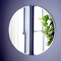 Miroir mural de salle de bain moderne sans cadre à bords arrondis, épaisseur 3 mm, 4 mm, 5 mm