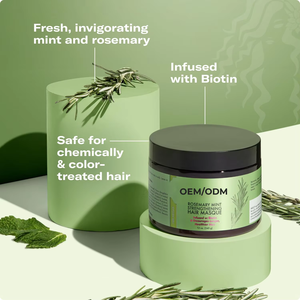 Mascarilla Capilar de Colágeno con Aceite de Argán, Romero y Menta, Mascarilla Fortalecedora para el Cabello, Reparación Profunda, Desintoxicación del Cuero Cabelludo, Tratamiento Capilar, Marca Privada - Product Image 3
