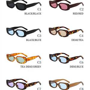 Lunettes de soleil rectangulaires rétro à petite monture avec logo personnalisé 2025, protection UV400, couleurs gelée, pour femmes et hommes - Product Image 6