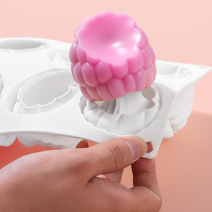 <span class=keywords><strong>Moule</strong></span> en silicone à 6 cavités pour gâteau mousse framboise, grand <span class=keywords><strong>moule</strong></span> en silicone cannelé pour chocolat framboise - Product Image 2