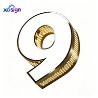 Enseigne 3D LED en acrylique personnalisée rétroéclairée, transformateur, canal en acier inoxydable, identification métallique pour bâtiments commerciaux et bureaux
