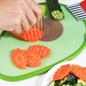 Potato Crinkle French Fry <b>Chopper</b> Slicer Salad Chopping Knife and <b>Vegetable</b> Potato Fries Cutter Steel Blade Cutting Tool - Product Image 6