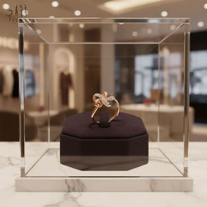 Nouveautés en gros, élément floral, diamant, bijoux fins, haute qualité, or rose massif 18 carats, véritable diamant naturel, bague pour femmes - Product Image 3