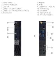 Mini-ordinateur de bureau Barebone Tiny Optiplex 7070 9e génération, propre, sans rayures, grade A, testé et fonctionnel