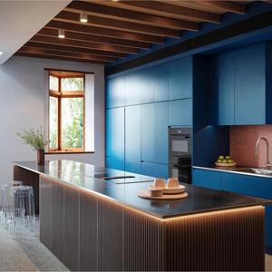 Armarios de cocina modulares brillantes y modernos de diseño libre fabricados en China a partir de 18 años, muebles de cocina de madera de calidad de fábrica - Product Image 2