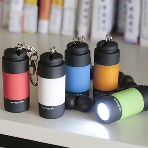 Mini linterna LED de colores, linterna portátil de ABS, recargable por USB, regalo, promoción