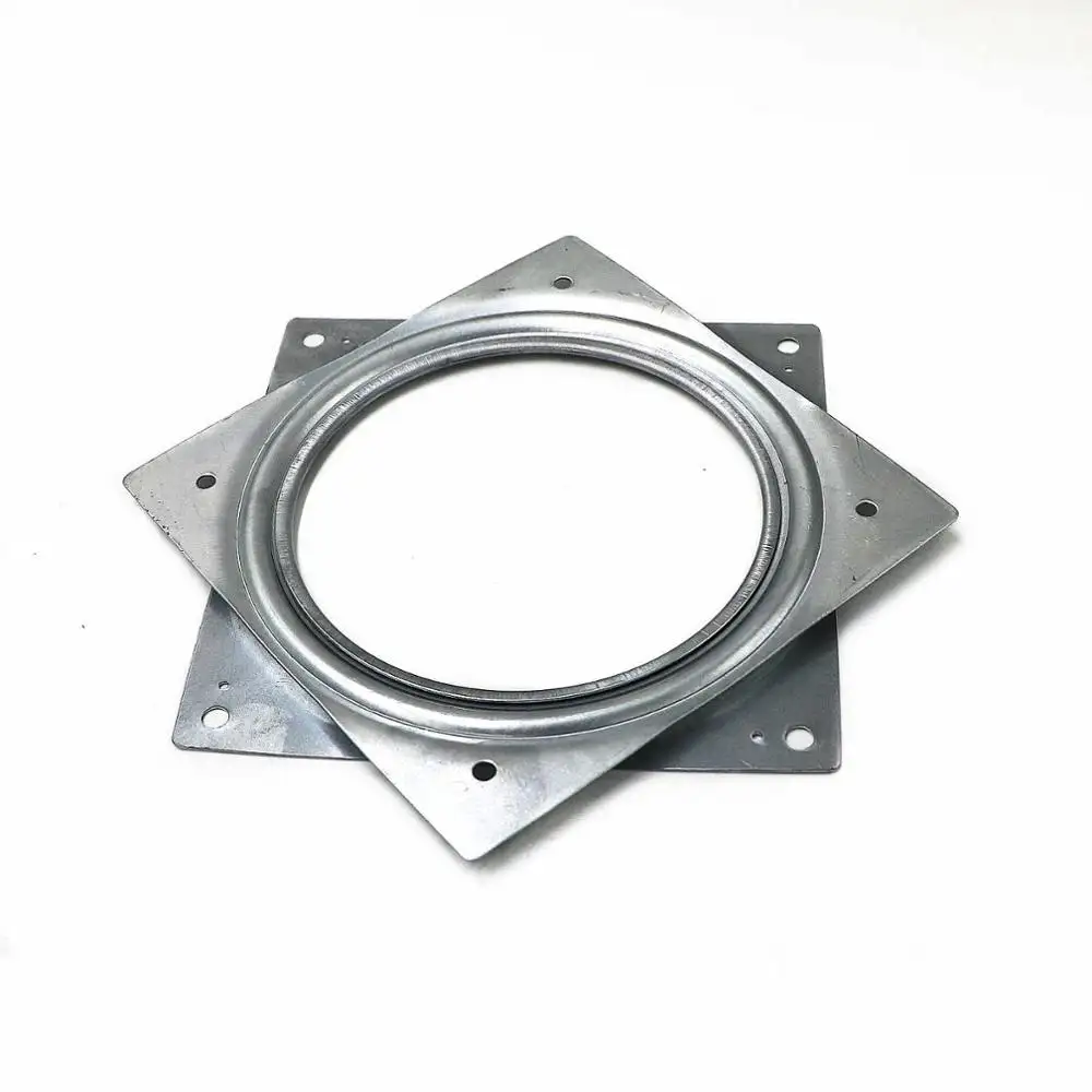 2"/3"/4"/6 Inch Galvanized Sheet Lazy Susan Square Swivel Plate 360 Degree Full Ball Bearing Rotating Plate for Storage Rack