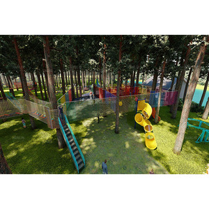 Conception de terrain de jeux pour adultes en plein air, ensemble de terrain de jeux pour enfants à l'école, parc forestier d'aventure - Product Image 2