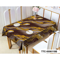 Nappe semi-circulaire imprimée en PVC, imperméable, anti-taches, nettoyable, pour restaurant, salle à manger, maison, mariage, fête, décoration