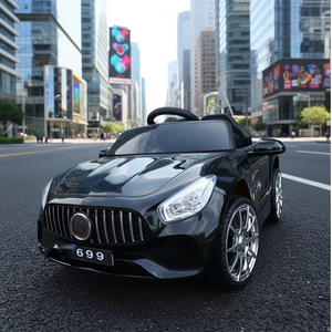 Voiture électrique pour enfants à quatre roues avec télécommande en plastique pour garçons et filles, design à double porte, voitures à monter - Product Image 4