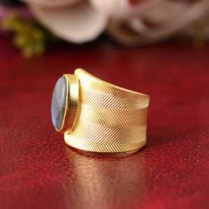 New Best Arrival Boho Geometric <b>Ring</b> Brass <b>Rings</b> For Women 18K Gold Plated Boho Chevron <b>Ring</b> Labradorite <b>Ring</b> Wholesale/OEM/ODM - Product Image 3