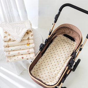 Coussin et tapis de siège de poussette pour bébé en coton biologique doux et chaud, écologique, en mousseline de coton, dessin animé, toutes saisons, accessoires de voiture pour enfants - Product Image 2