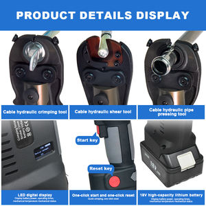Alat pemasang pipa hidrolik elektrik GES-1550, alat pemotong kabel tembaga 3 in 1 baterai elektrik - Product Image 6