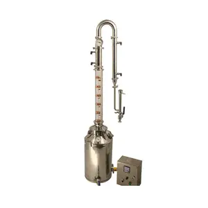 Home alcohol glass flute distillation column with copper bubble plate 50liter