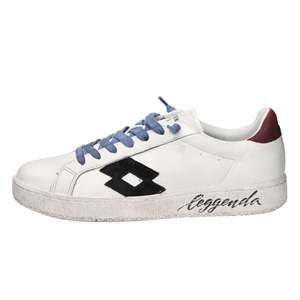 Baskets Lotto Leggenda pour homme, blanc bordeaux, talon de 3 cm, tailles 40 41 42 43 44 45 46 - Product Image 1
