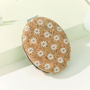 Eco Friendly Soft Wooden Cover <b>Small</b> Pocket Cosmetic Makeup Compact Portable Mirror Vantage Gift Mirror - Product Image 4