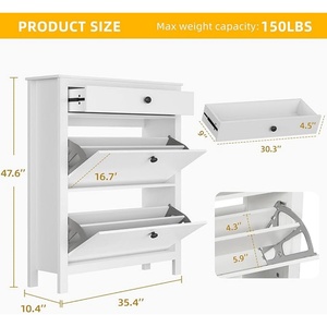 2026 Design minimaliste Armoire à <span class=keywords><strong>chaussures</strong></span> en bois pliable anti-poussière intérieur/extérieur Meubles de salon - Product Image 6